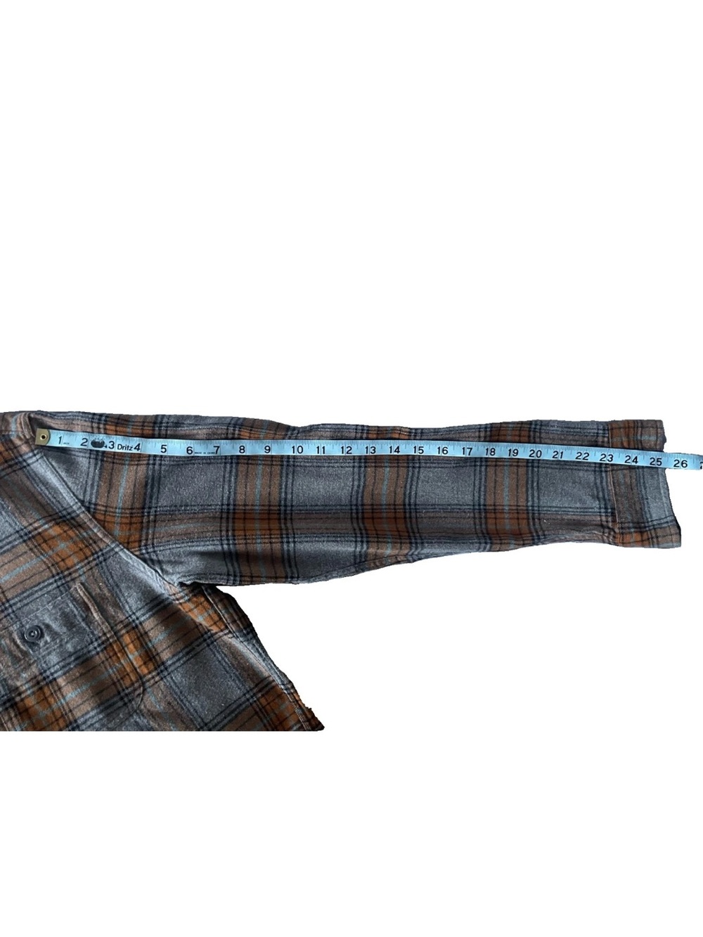 J.Crew Men's Large (L) Classic Fit Cotton Gray and Orange Plaid Flannel Shirt - Picture 7 of 9